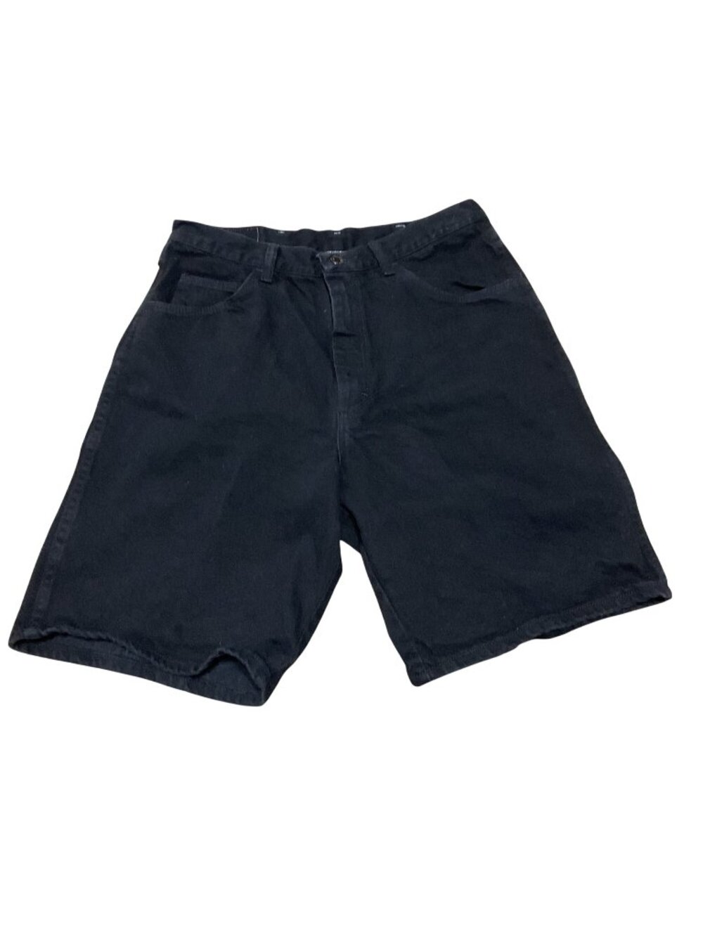 Wrangler Black Denim High-Rise Mom Shorts Size 34 100% Cotton Womens